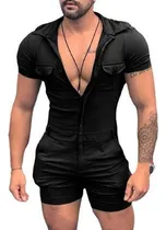 Comprar . Hombres Mono Verano Cremallera De Manga Corta Pantalones A