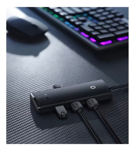 Hub Baseus Adaptador Usb-a 4 Portas Usb 3.0 Preto