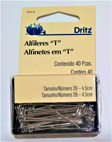 Alfileres T, Acero Niquelado, 4.5 Cm (40 Piezas) - Dritz