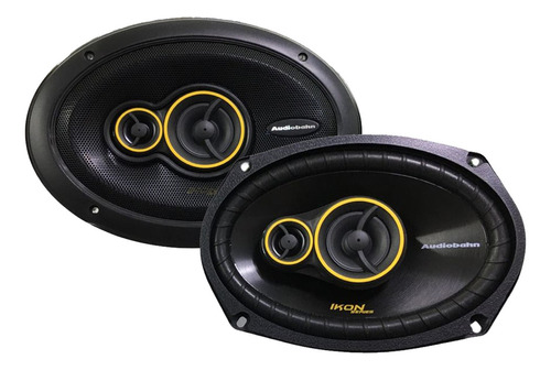 Bocinas Audiobahn 6x9 360 Watts 4 Vias Modelo Ads6950 Negro Color Amarillo