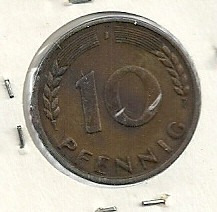 Alemania 10 Pfenning 1950 J