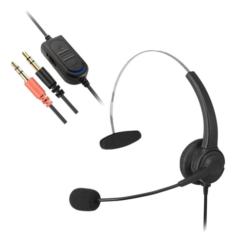 Auriculares Telefónicos Computadora Ajuste Doble De 3,5 Mm