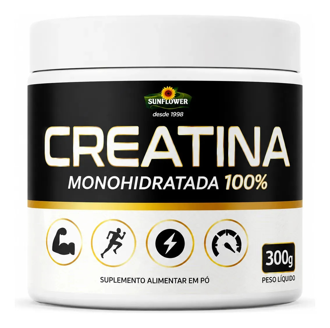 Creatina Monohidratada Sunflower 300g Natural Pura