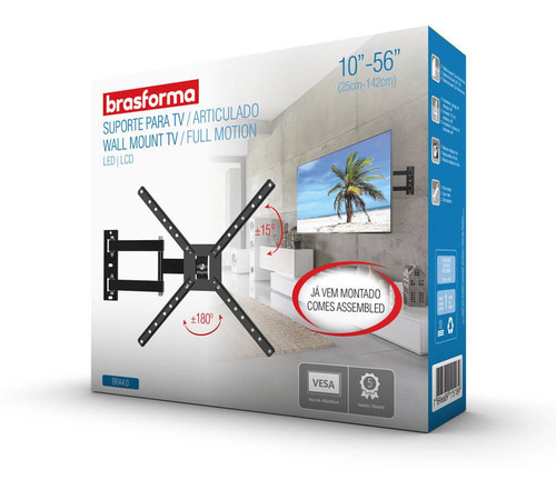 Suporte Para Tv Tri-articulado Brasforma Sbr4.0