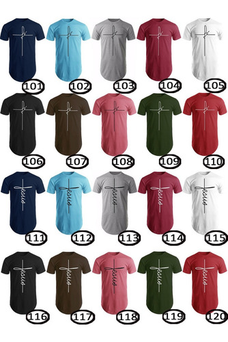 Imagem 2 de 8 de Kit C/2 Camiseta Blusa Camisa Longline Masculina Estampada