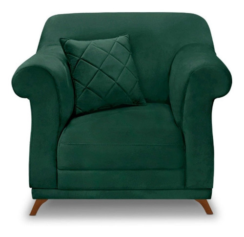 Poltrona Para Sala De Estar Vênus Veludo Verde Floresta