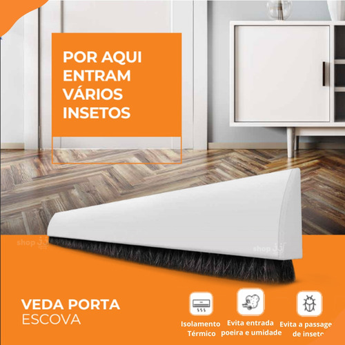 Imagem 4 de 7 de Rodinho Vedador Fácil Instalação Cor Madeira Clara 80 Cm