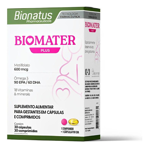 2 Caixas Biomater Plus De 30 Cápsulas + 30 Comprimidos Cada