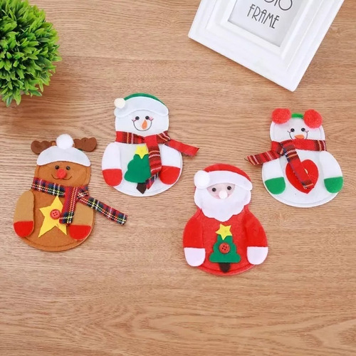 Juego De 12 Soportes Para Cubiertos Navideños, Adorno De Mes