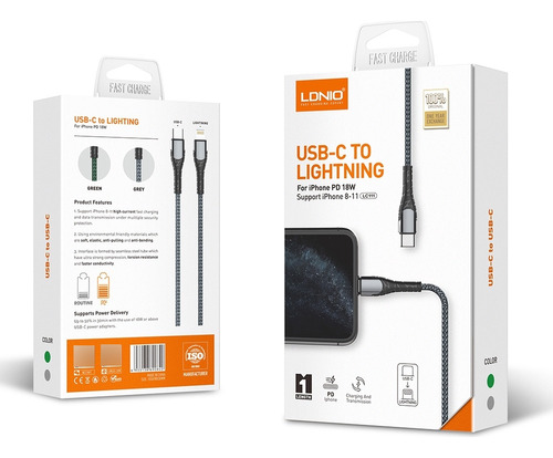 Cable Cargador Ldnio Usb-c A Lightning 2m 30w Para iPhone