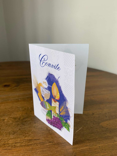 Kit 10 Convites Em Papel Para Primeira Eucaristia Comunhão