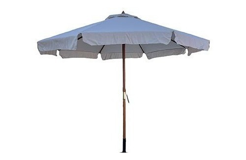 Sombrilla Varilla Madera 3m Grande Fuerte Cenefa Colores