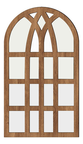 Espejo Arqueado Para Ventana, Marco De Madera, Ceja De Pared
