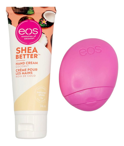  Dúo Crema Para Manos Eos Hand Cream Olor A Coco