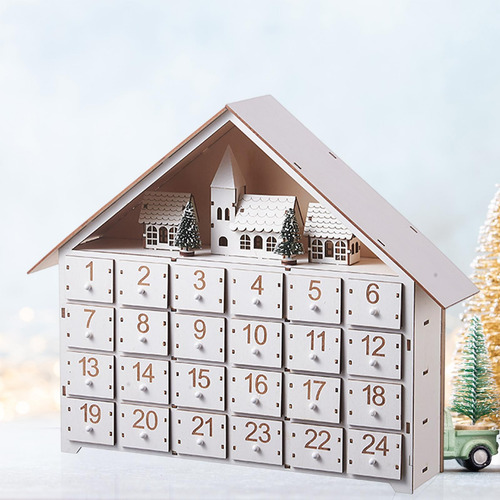 Calendario De Adviento De Navidad De Madera Decoración