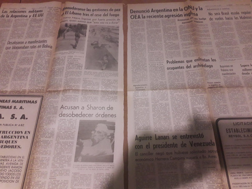 Diario La Prensa 14 8 1982 Malvinas Exposición Rural Bolatti (Usado)