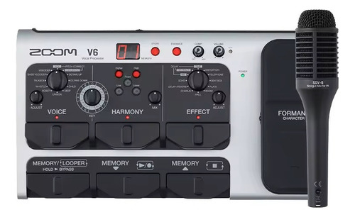 Pedaleira Pedal Efeito Voz Zoom V6 Microfone