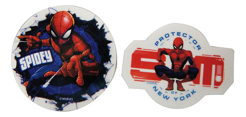Pack X 2 Goma De Borrar Spiderman 4 Cm Color Rojo