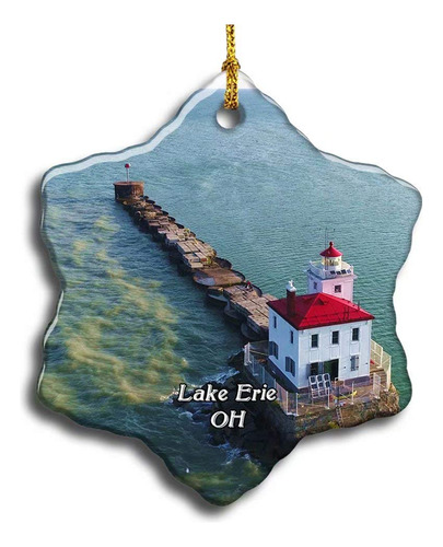 N A  Lake Erie Faro Ohio Usa America Navidad Decoracion Cara