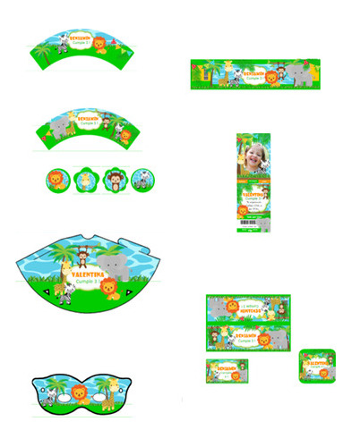 Kit Imprimible Animales De La Selva Deco Candy Bar