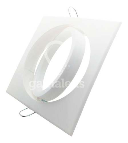 Spot Pvc Embutir P/ Ar111 Cuadrado 160x160mm A/ Led Gu10 C Color Blanco