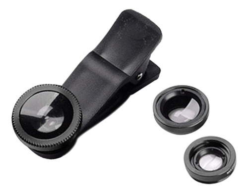 3 En 1 Lente De Teléfono Ojo De 0.67x Lente 10x Kit Negro
