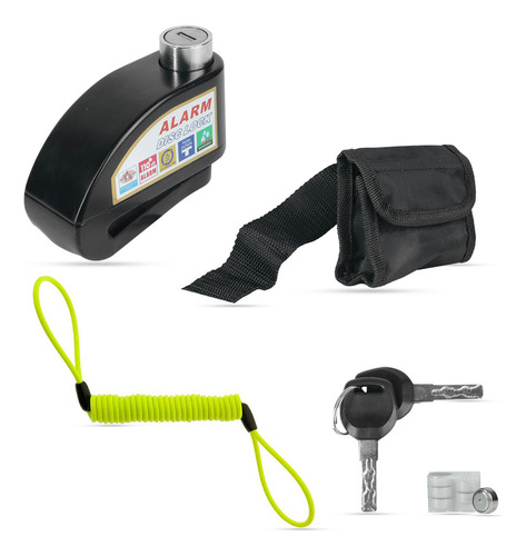 Trava Disco Anti Furto C/ Alarme Cabo Lembrete Universal