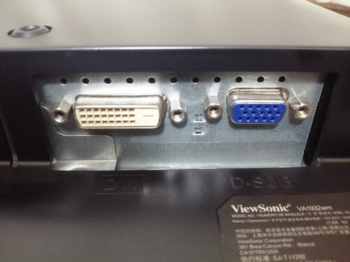 Monitor Viewsonic Va1932wm 19 Pulgadas 1440x900 Vga/dvi Negro (Usado)