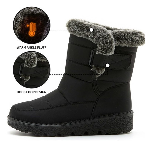 Bota Forrada W/ Fur Botas Impermeables Frío Extremo Caliente