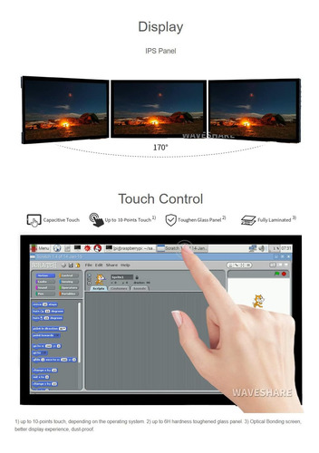 Waveshare 10.1 Pulgadas Capacitive Touch Screen Lcd Compatib