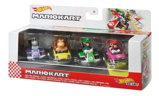 Hot Wheels Mario Kart Pack 4 Carros Set Hotwhels