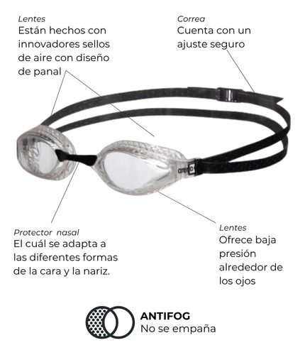 Antiparras Arena Original Antifog Uv Para Natación Yellow Copper Silver