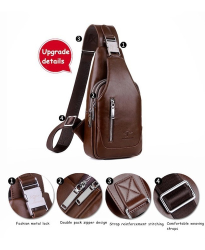 Imagem 6 de 8 de Bolsa Masculina Transversal De Couro