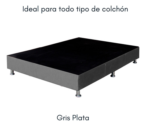 Base Cama Box De Madera Con Tapiz Matrimonial Recamara Lino