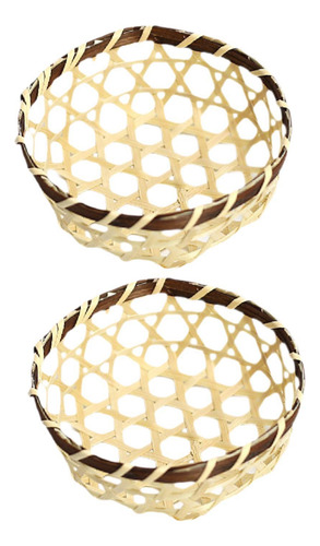 6 X 2 Piezas De Cestas Tejidas, Mini Cesta Multiusos Hecha A