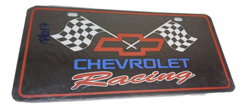 Placa Ahumada Negra Con Logo Chevrolet Racing