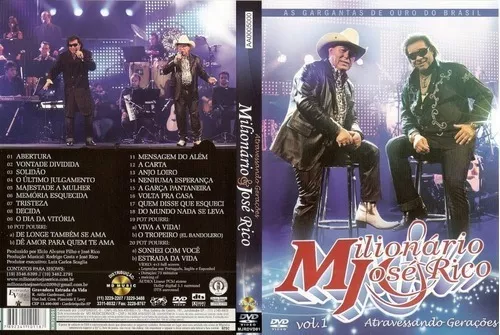 Dvd Milionário E José Rico - Vol 01 Atravessando Gerações - MD MUSIC -  Revista HQ - Magazine Luiza