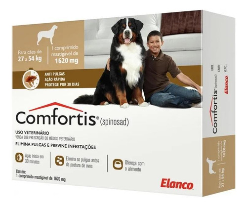 Anti Pulgas Cachorro Cães Comfortis 1620mg 27 A 54kg 1 Un