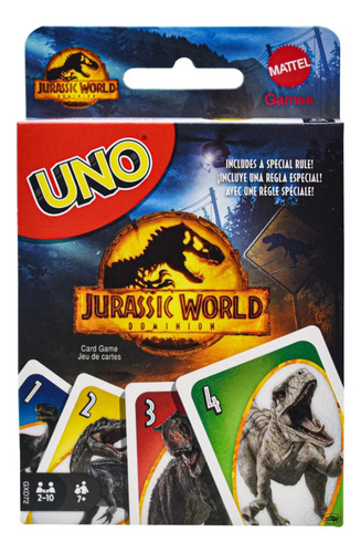 Uno Jurassic World Juego De Mesa Dinosaurios Mattel Original