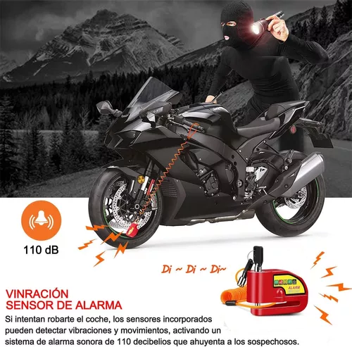 Candado Moto con Alarma de 110 db - Alarma Moto - Antirrobo Moto - Candado  Moto con Alarma : : Coche y moto