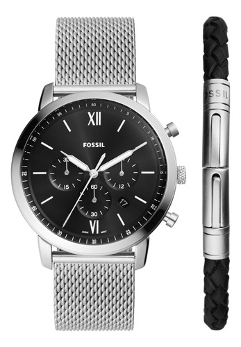 Reloj Fossil Neutra Fs6020set Chronograph De Acero Inoxidabl