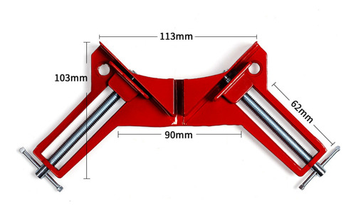 Grampo Sargento Angular 90°g Cantoneira Marcenaria Elite Vermelho Snel Ferramentas