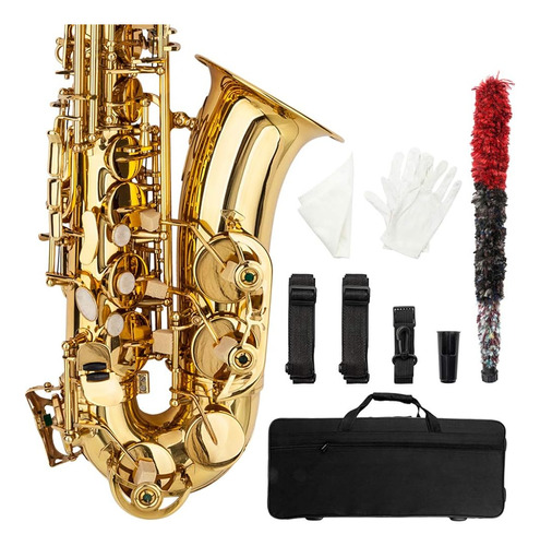 Ktaxon Saxofón Alto Drop E Kit Completo De Saxofón De Latón 