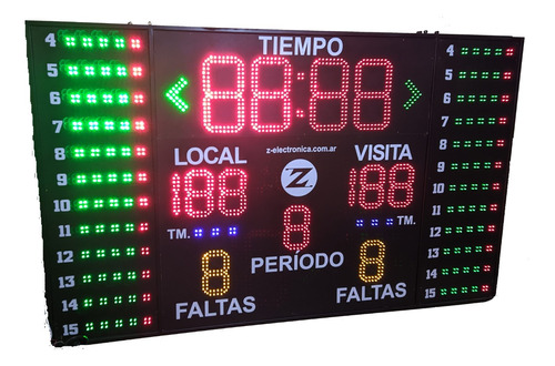 Reloj Tanteador Deportivo Gigante Led Basquet Con Faltas