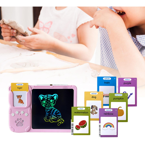 Falando Cartões Flash Escrita Tablet Rosa Com 112 Cartas