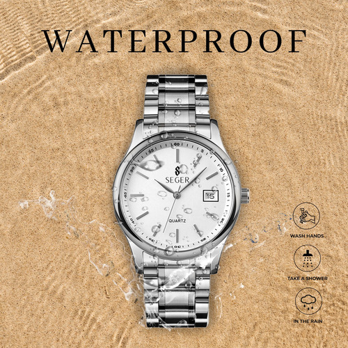 Imagen 6 de 9 de Reloj Mimimalista Elegante Seger 1692 Analogico Acero !