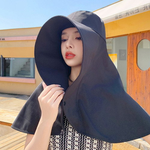 Gorro De Sol Con Forma De Chal De Ala Grande, Con Protección