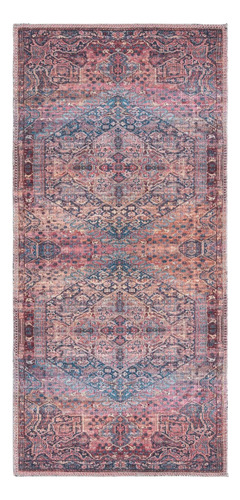 Rugs Maahru Collection Alfombra Lavable  Pelo Color Rojo Ft