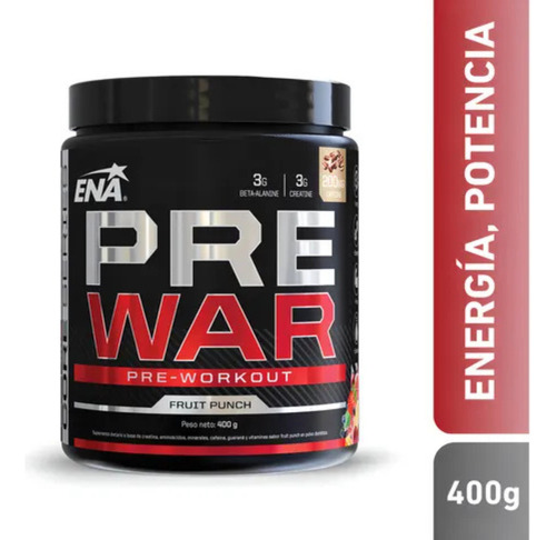 Pre War 400g Ena Sport Energizante Pre Entrenamiento Cafeina Fruit Punch
