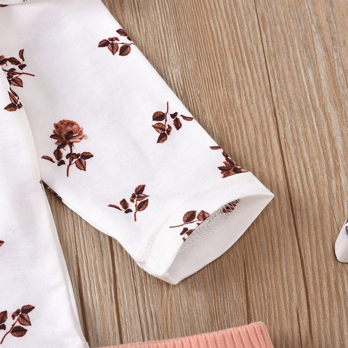 Conjunto De Trajes Tipo Mameluco Con Estampado De Flores Par